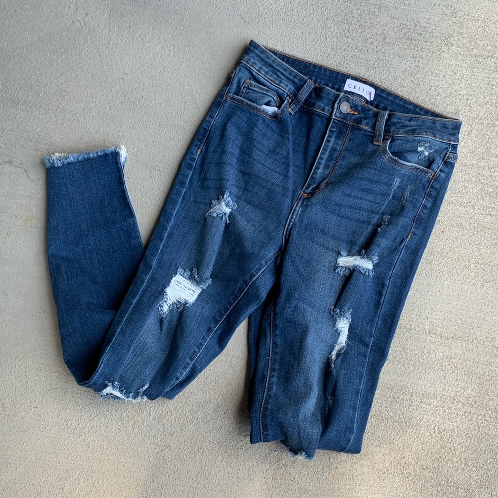 Cello skinny distressed jeans